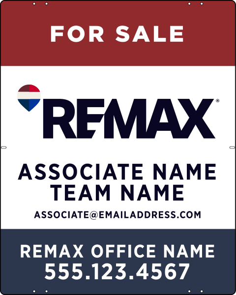 Associate Name, Team Name Sign Panel, 30h x 24w, .040 Aluminum