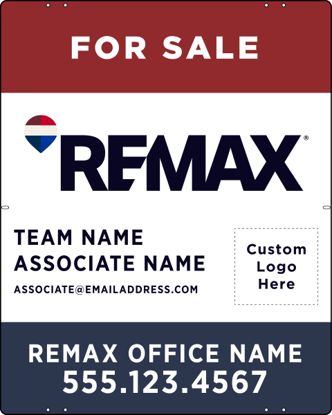 Associate Name, Team Name w Team Logo Sign Panel, 30h x 24w, .040 Aluminum