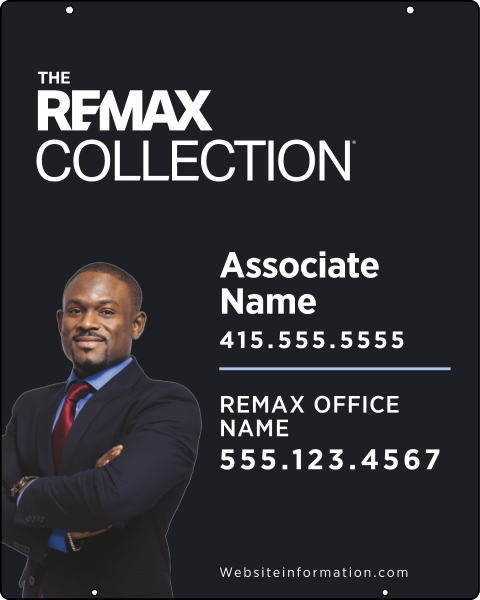 Collection Associate Name w Cut Out Photo Hanging Sign Panel,  30h x 24w, Steel