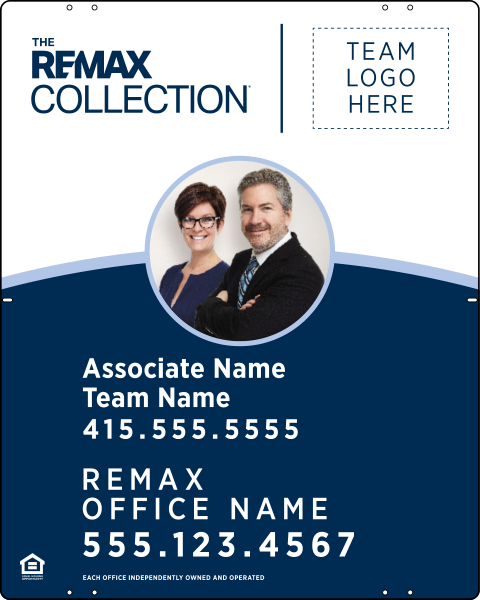 Collection Associate Name, Team Name w Logo & Photo Sign Panel, 30h x 24w, Steel