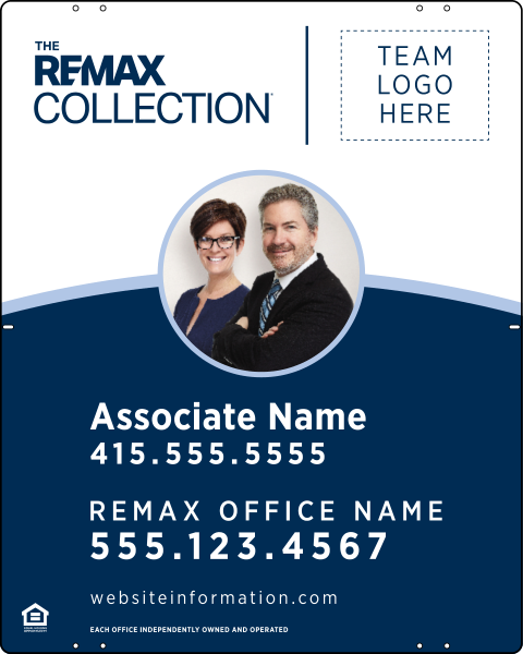 Collection Associate Name w Photo & Logo Sign Panel, 30h x 24w, Steel