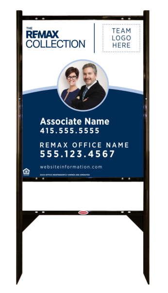 Angle Iron Frame and Collection Associate Name w Photo & Logo Sign Panel unit, 30h x 24w, Steel