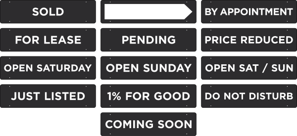 Message Hanging Sign Riders, 6h x 24w, 3MM Aluminum Composite