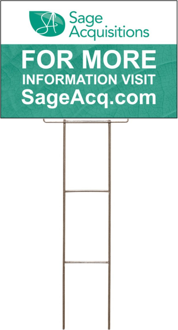 Sage Acquisitions Wire H Frame Stake and Panel Unit, 4mm Corrugated Plastic 12h x 18w