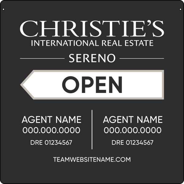 Two Agent Name Sign Panel, 20h x 20, 3MM Aluminum Composite - Left Facing Arrow