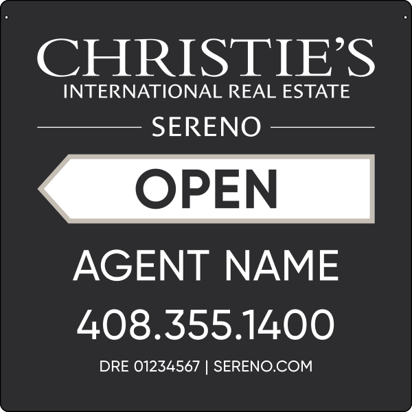 Agent Name Sign Panel, 24h x 24, 3MM Aluminum Composite - Left Facing Arrow