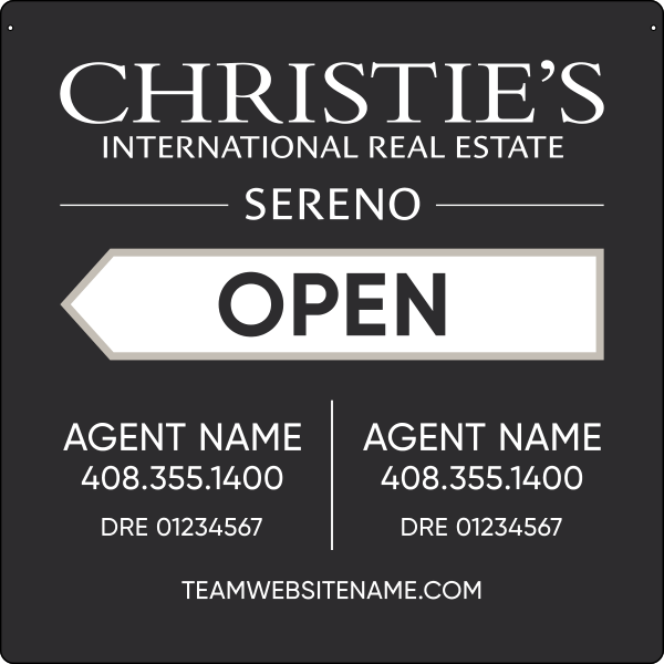 Two Agent Name Sign Panel, 24h x 24, 3MM Aluminum Composite - Left Facing Arrow