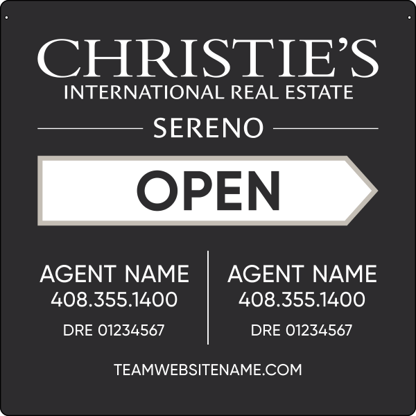 Two Agent Name Sign Panel, 24h x 24, 3MM Aluminum Composite - Right Facing Arrow
