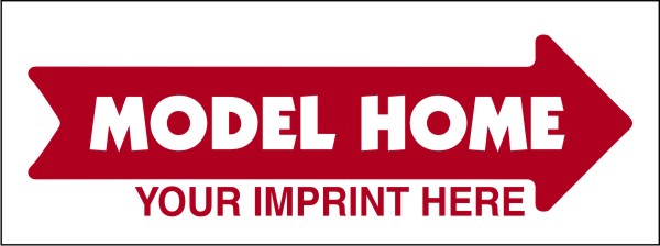 Real Estate Model Home Sign Panel, 4mm Corrugated Plastic 9h x 24w