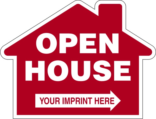 Real Estate Open House House Panel, 4mm Corrugated Plastic 18h x 24w