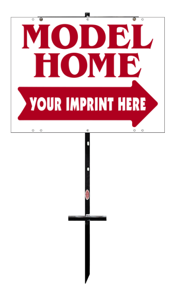 real estate model home t-stake frame and sign panel unit, 4mm corrugated plastic 18h x 24w