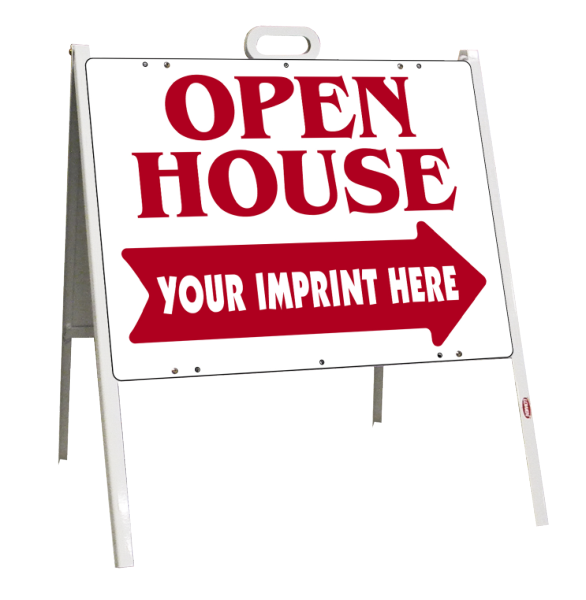 real estate open house A-frame sign and panel unit, 24ga steel 18h x 24w