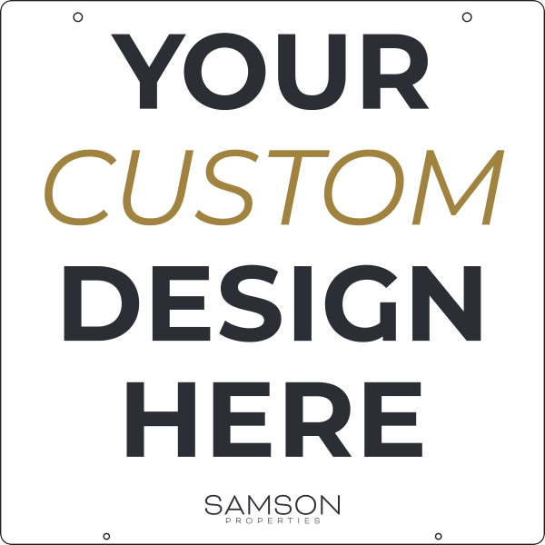 Hanging Your Design Here Sign Panel, 24h x 24w, 3mm aluminum composite