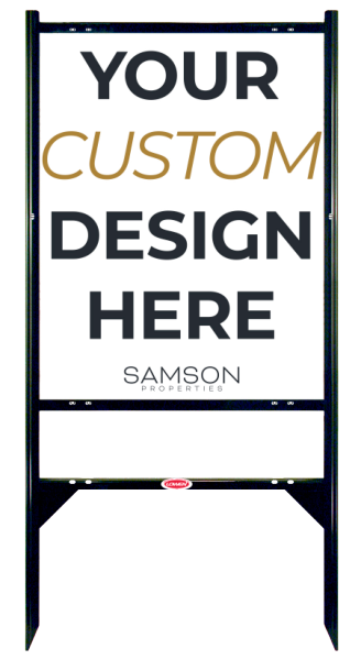 Angle Iron Frame w 1 Rider Inserts and Sign Panel Unit, 30h x 24w, Alum Comp