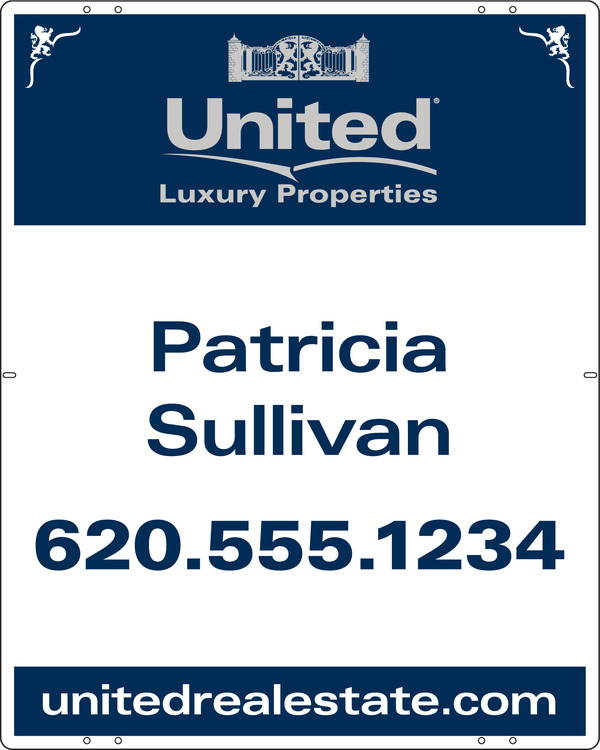 Agent Luxury Properties Sign Panel, 30h x 24w, Steel