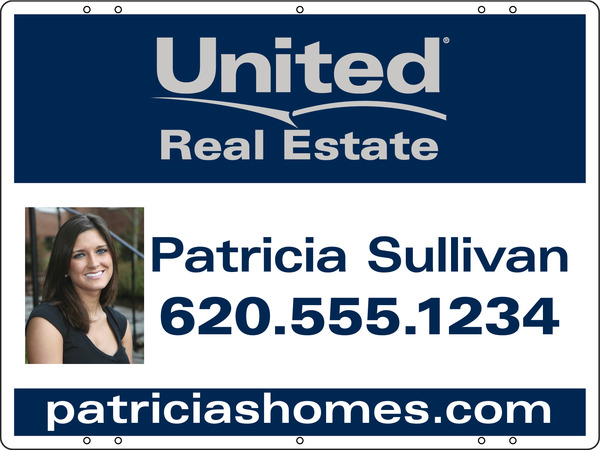 real estate agent photo sign panel, 24ga steel, 18h x 24w