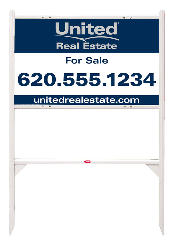 Angle Iron Frame and Office For Sale Sign Panel Unit, 18h x 30w, Steel