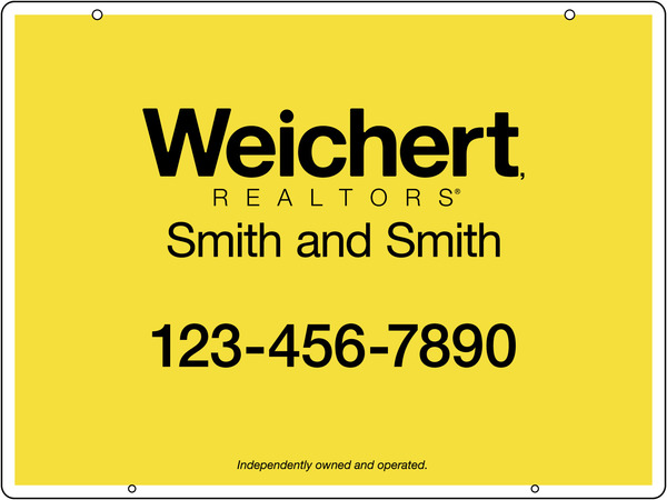 Real Estate Hanging Sign Panel with grommets, 24ga Steel 18h x 24w